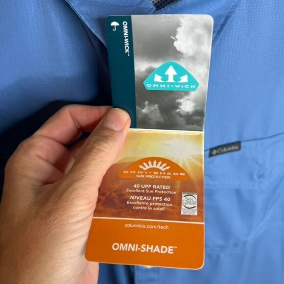 Columbia $65 Sportswear Men's Utilizer II Solid Short Sleeve Shirt Size S Blue - Picture 6 of 10